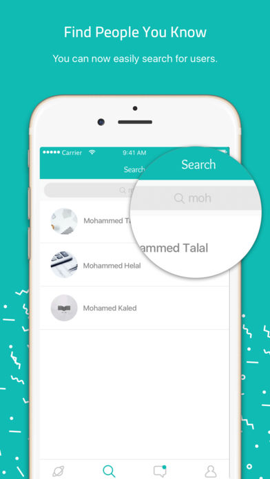 App Store At the moment, you can only search for people by name.